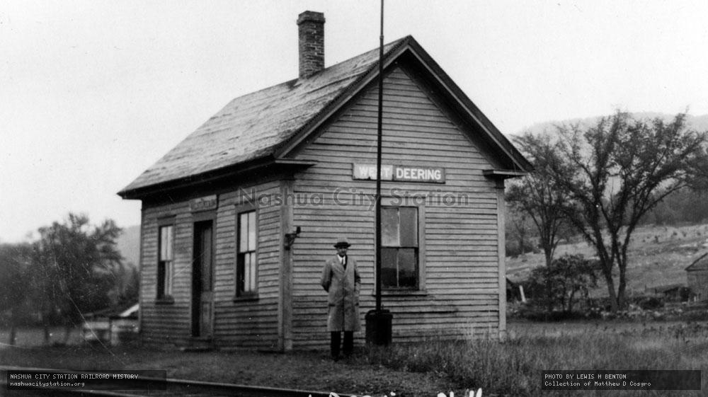 Postcard: Boston & Maine Railroad station, West Deering, New Hampshire